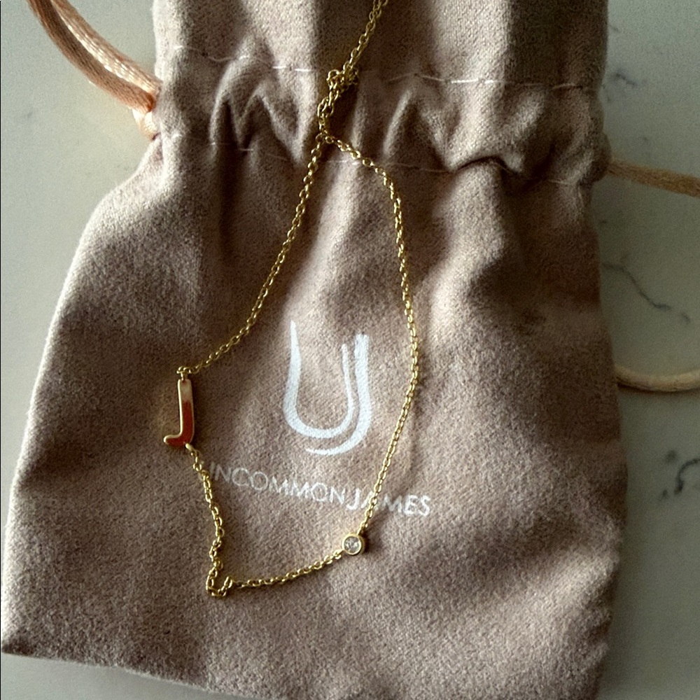 NWOT Uncommon James Gold Necklace with “J” Initial Pendant